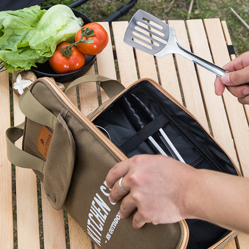 Camping Cooking Utensil Bag - 8 Buah Set Peralatan Masak Dapur