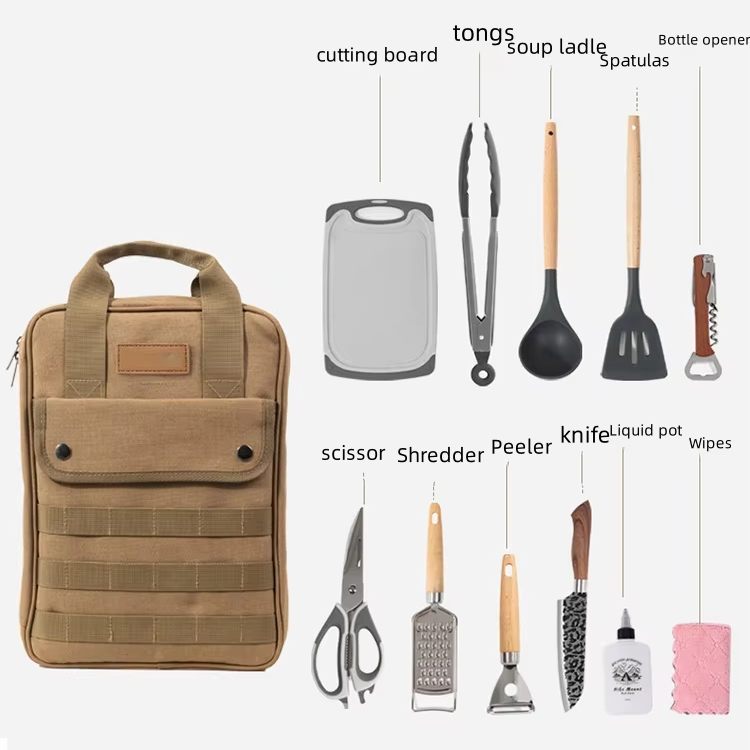 Camping Cooking Utensil Bag - Set Aksesori Peralatan Memasak untuk Berkemah,