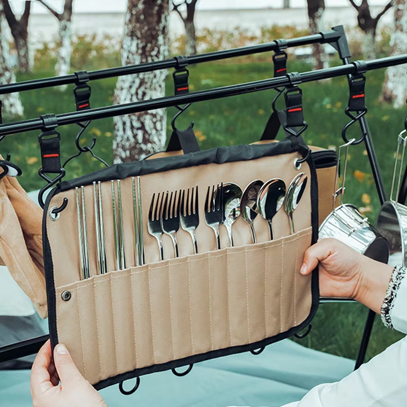 Camping Cooking Utensil Bag - Tas Penyimpanan Peralatan Makan Luar Ruangan