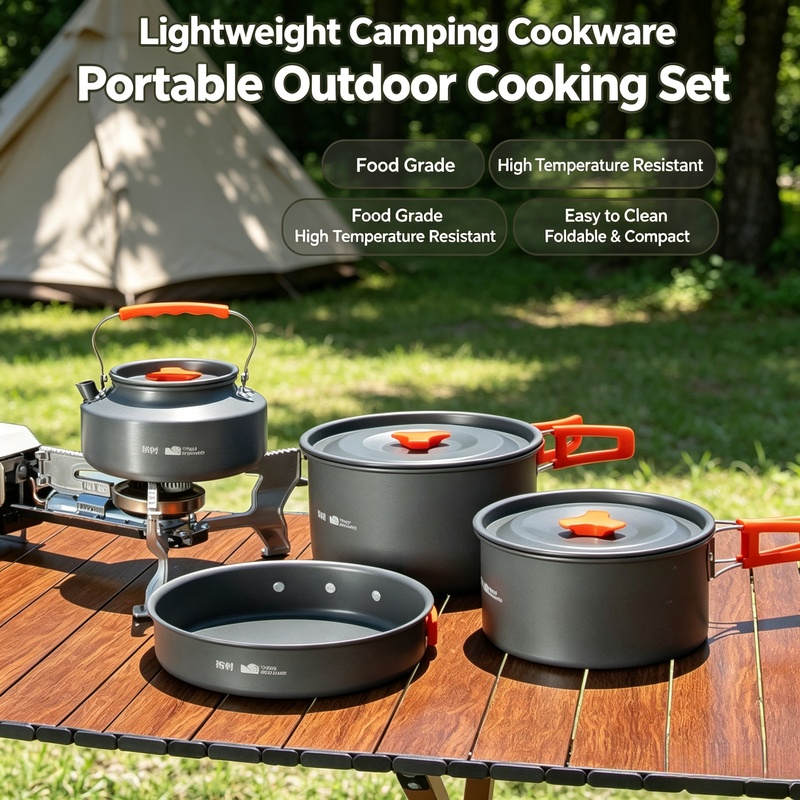 Camping Cooking Utensil Bag - 10Pcs Set Peralatan Masak Camping Aluminium