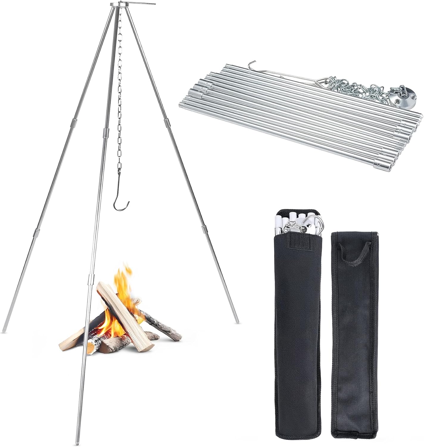Tripod Camping 33 Inci Kompati - Camping Cooking Open Fire ulasan dan harga