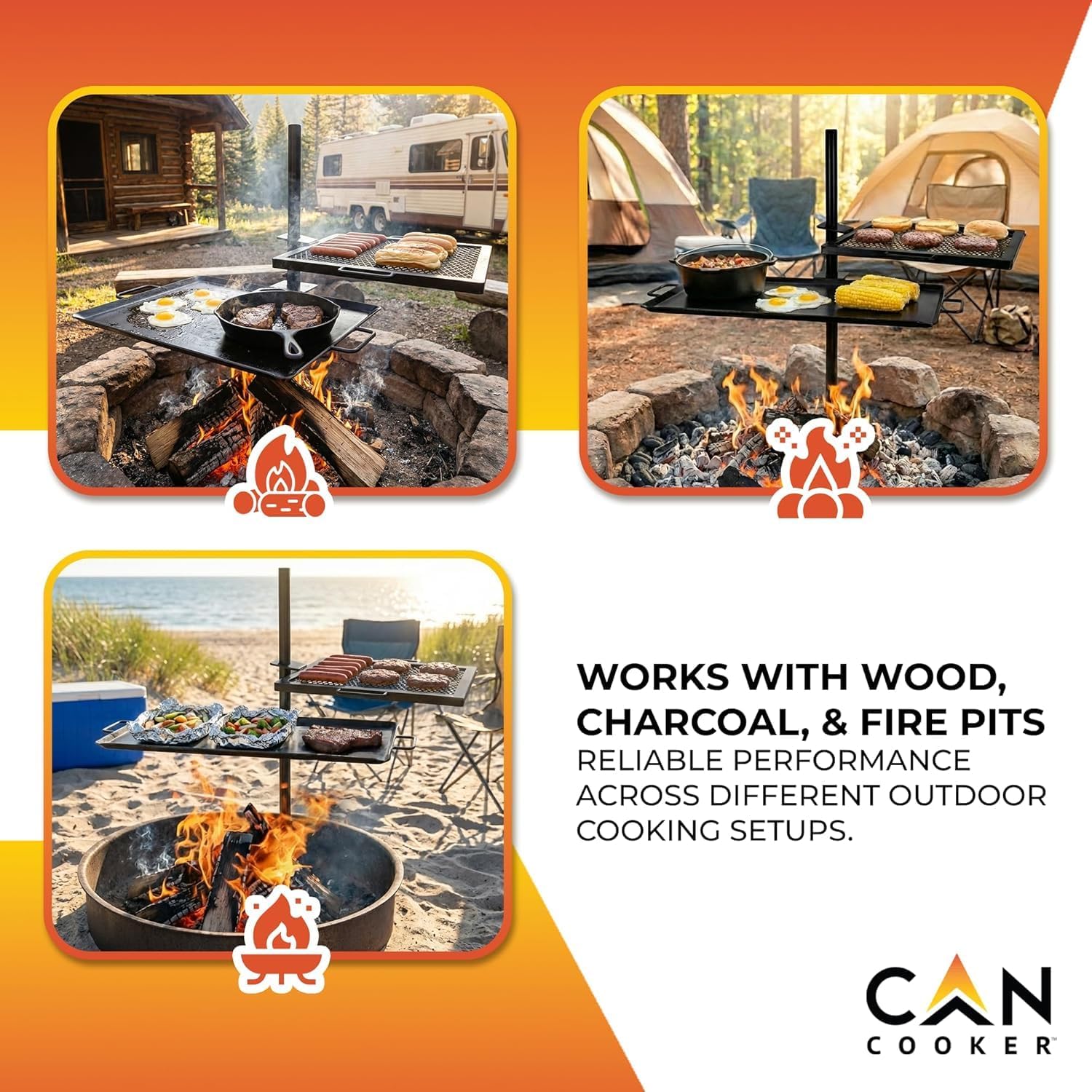 Pemanggang Api Unggun Portabel - Camping Cooking Open Fire ulasan dan harga