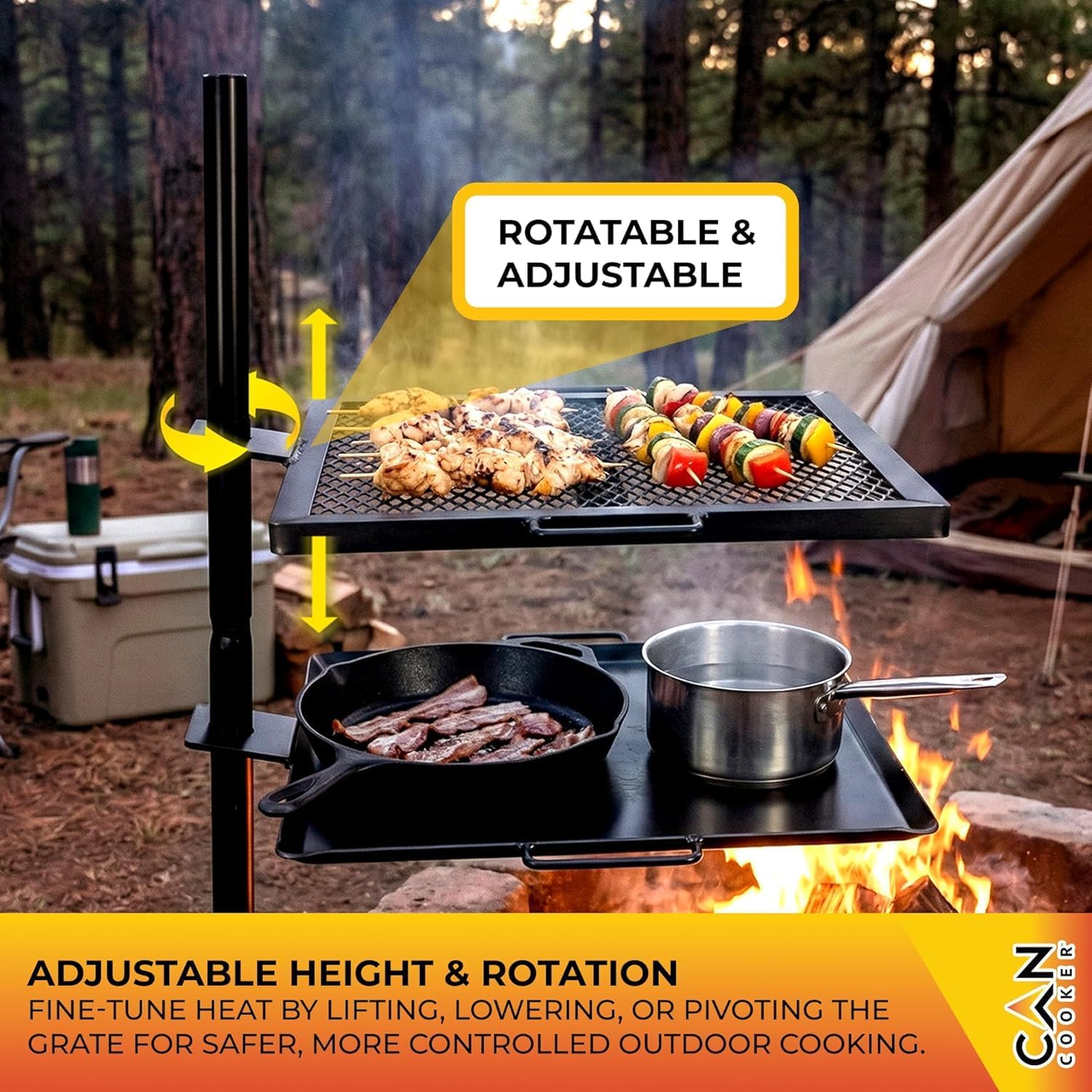 Pemanggang Api Unggun Portabel - Camping Cooking Open Fire ulasan dan harga