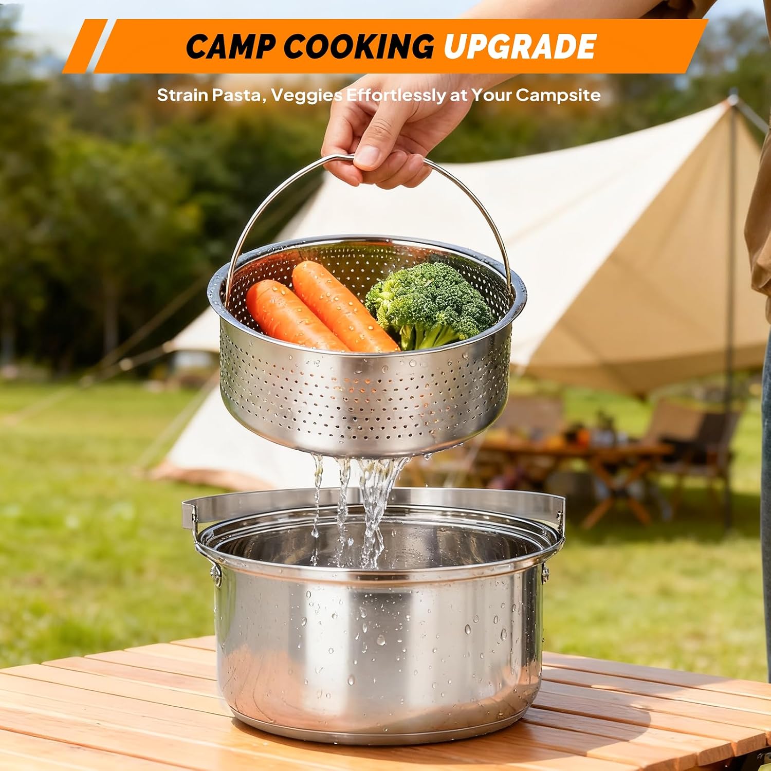 6pcs Set Peralatan Masak, Panc - Camping Cooking Open Fire ulasan dan harga